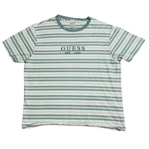 Guess Pacsun Sage Green Striped Mens T 